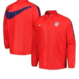 Nike Women’s Red USA Crest Full-Zip Windbreaker with Navy Swoosh size XL